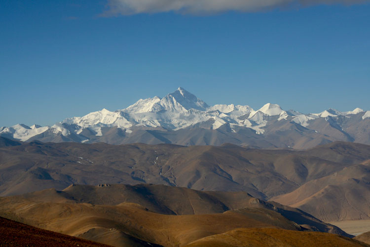 A majestic View of Mount Everest from Tingri Town