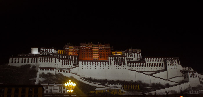 Night view of Potala Palace in Lhasa