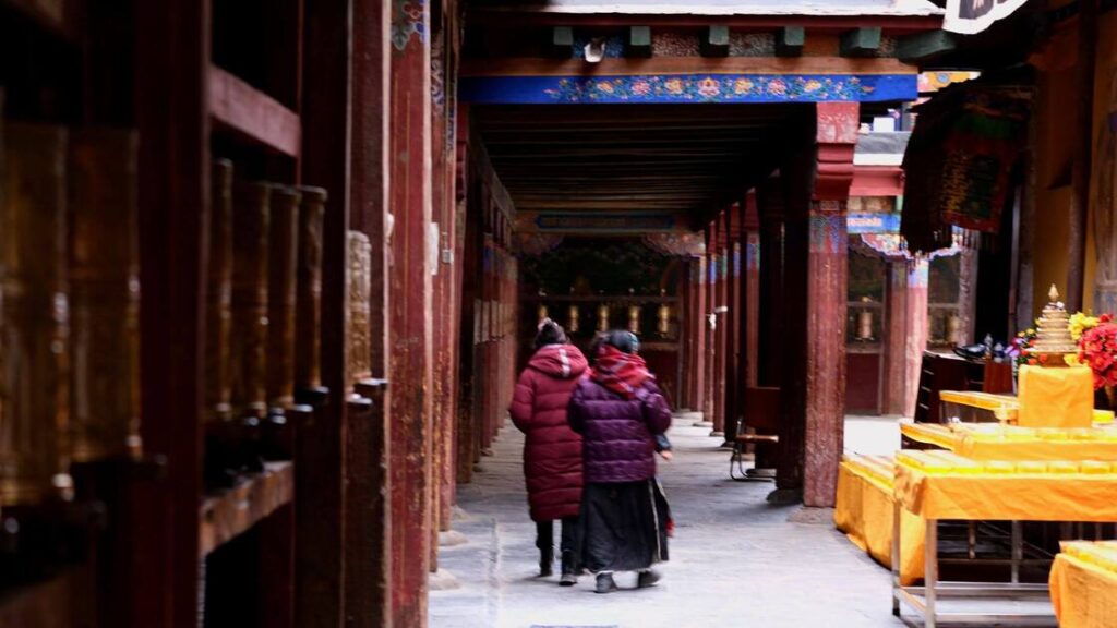 A Tibetan prayer wheel in Tibet